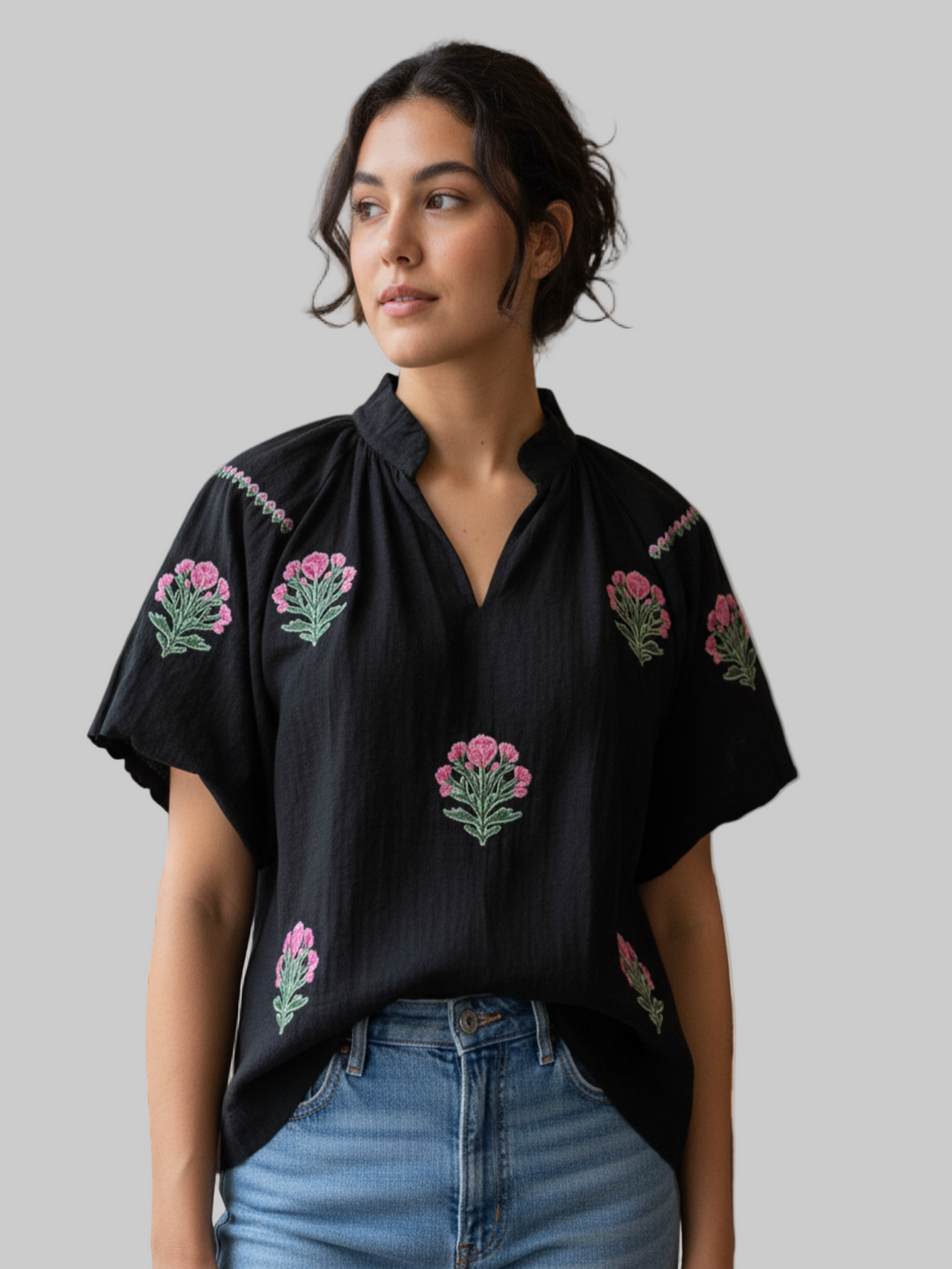 Bubble Sleeve Top