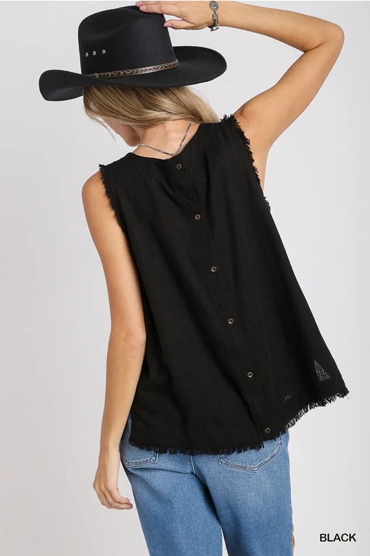 Back Button Down Top
