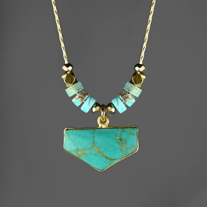 Half Shield Turquoise & Turquoise Jasper Necklace