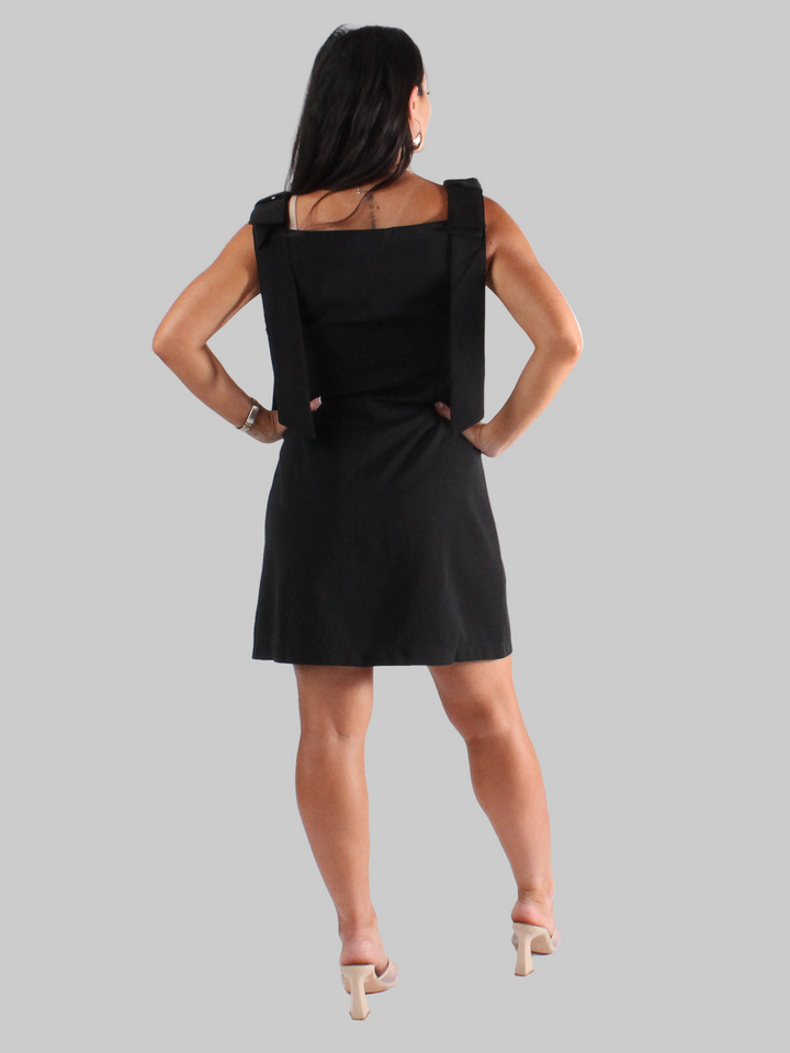 Shoulder Bow Mini Dress