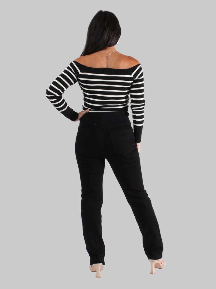 Stripe Off Shoulder Top