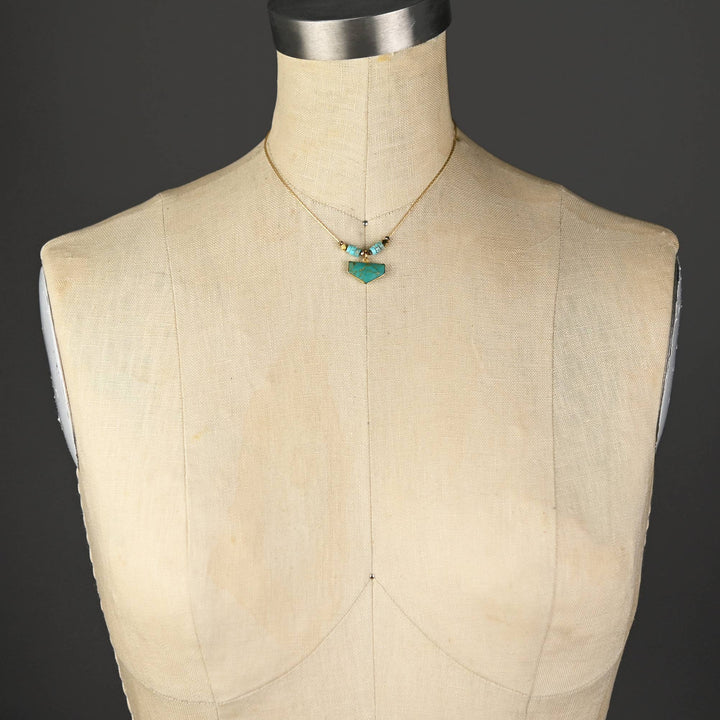 Half Shield Turquoise & Turquoise Jasper Necklace