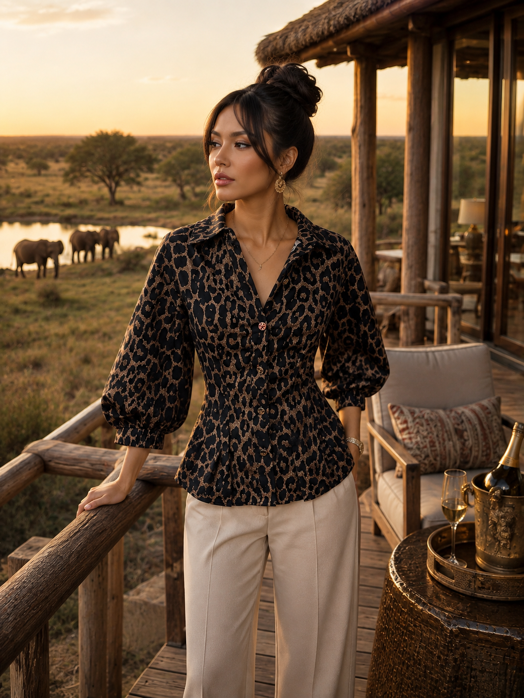 Leila Leopard Blouse