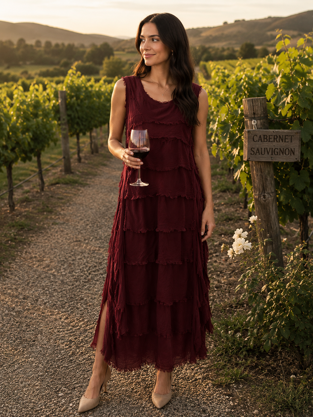 Diana Midi Dress Ruby