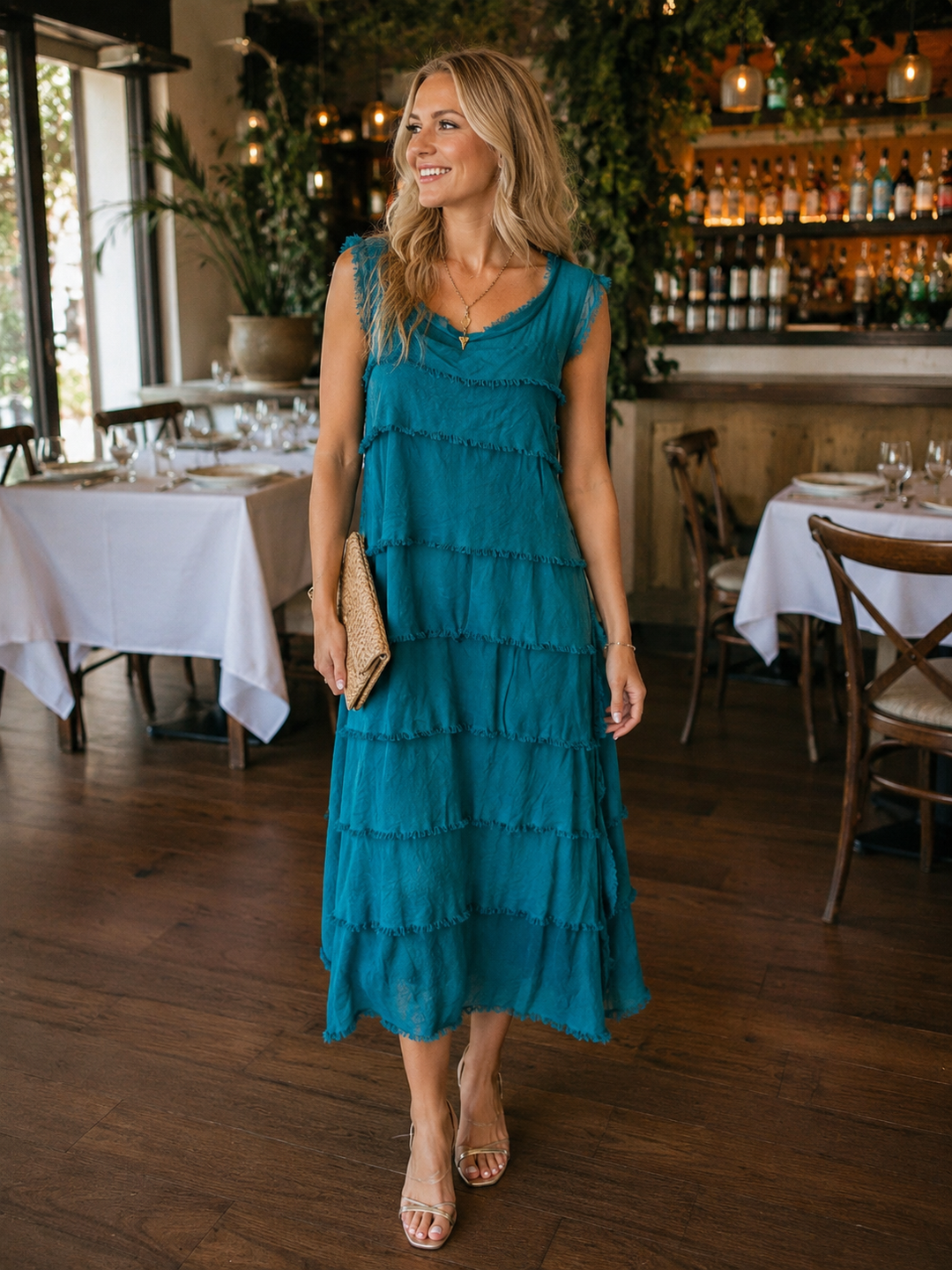Diana Midi Dress Teal