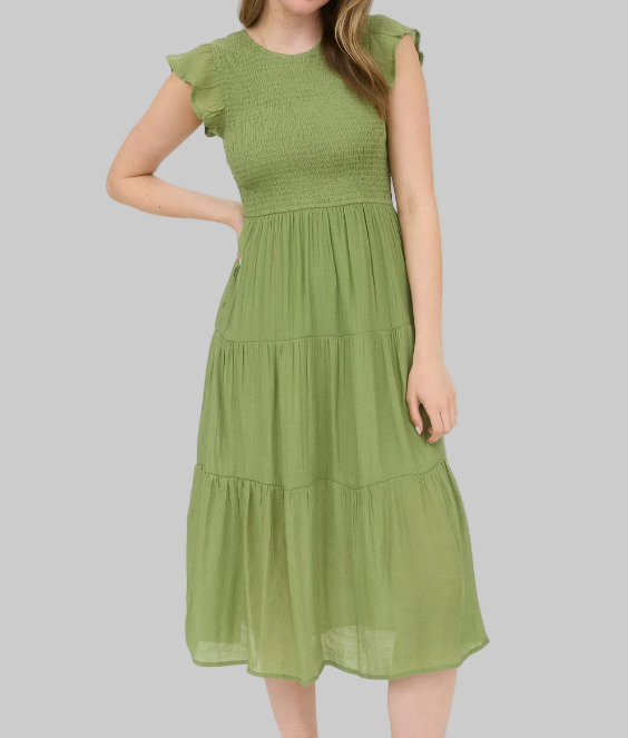 Smocked Midi Dress
