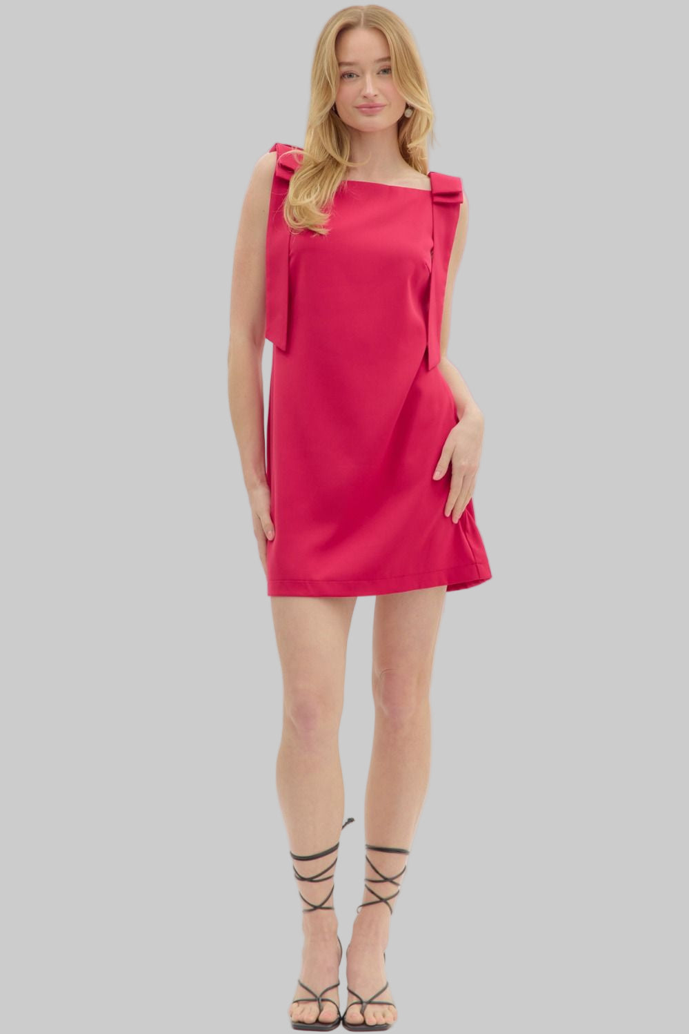 Shoulder Bow Mini Dress