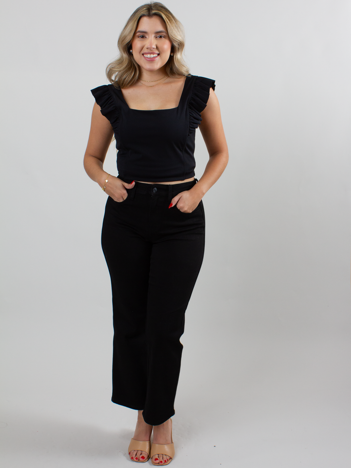 Noir Ruffle Top