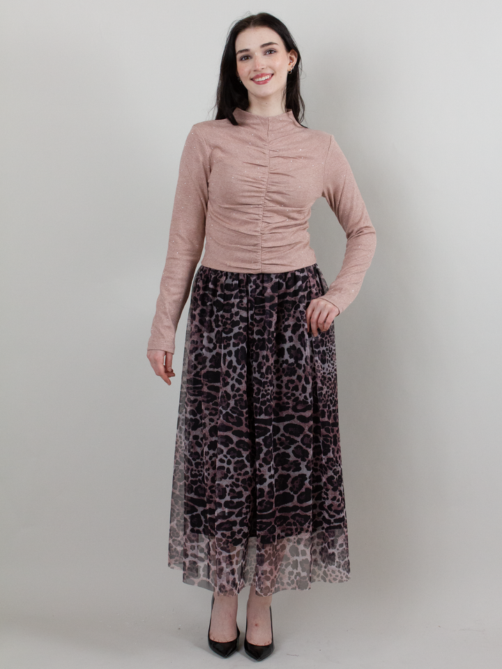 Leopard Mesh Skirt