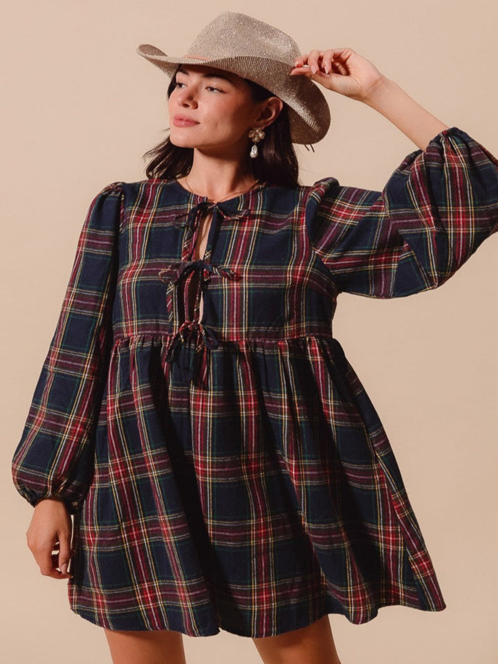 Plaid Tie Dress