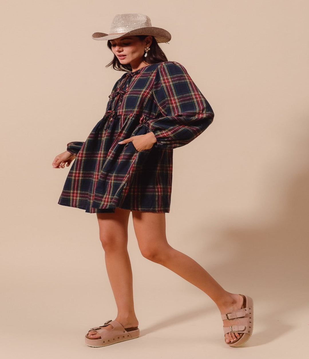 Plaid Tie Dress
